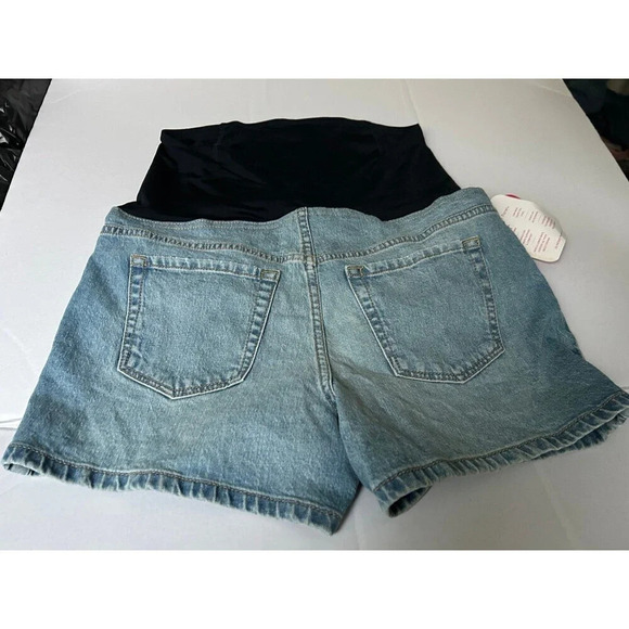 Ingrid Isabel Maternity Jean Shorts Size 4/27 Midi Crossover Panel - Picture 2 of 7